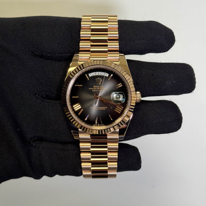 Rolex Day-Date 40mm Black Ombre Dial Watch Ref# 228235 - Happy Jewelers Fine Jewelry Lifetime Warranty