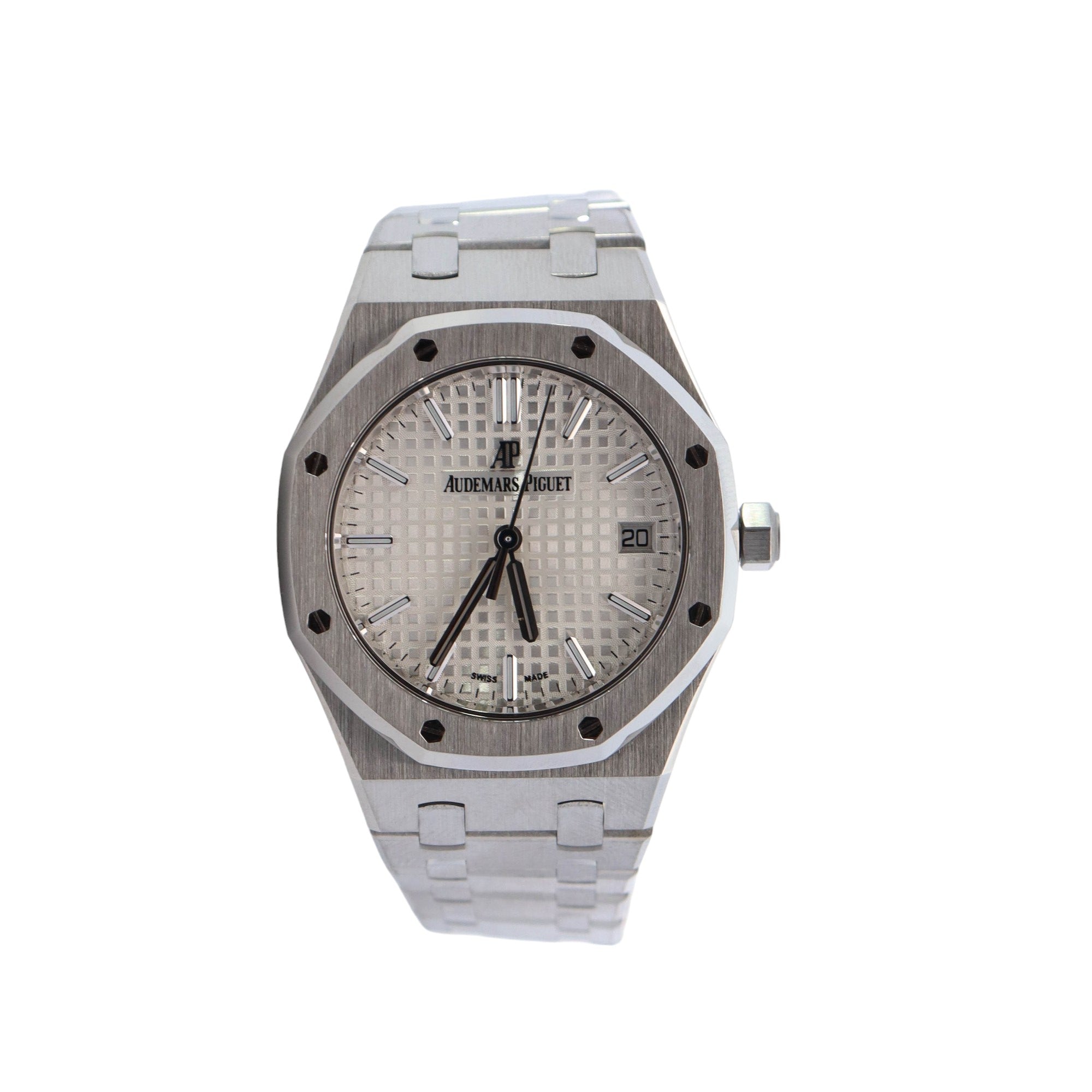 Audemars Piguet Royal Oak 34mm Silver Dial Watch Ref# 77350ST.OO.1261ST.01 - Happy Jewelers Fine Jewelry Lifetime Warranty