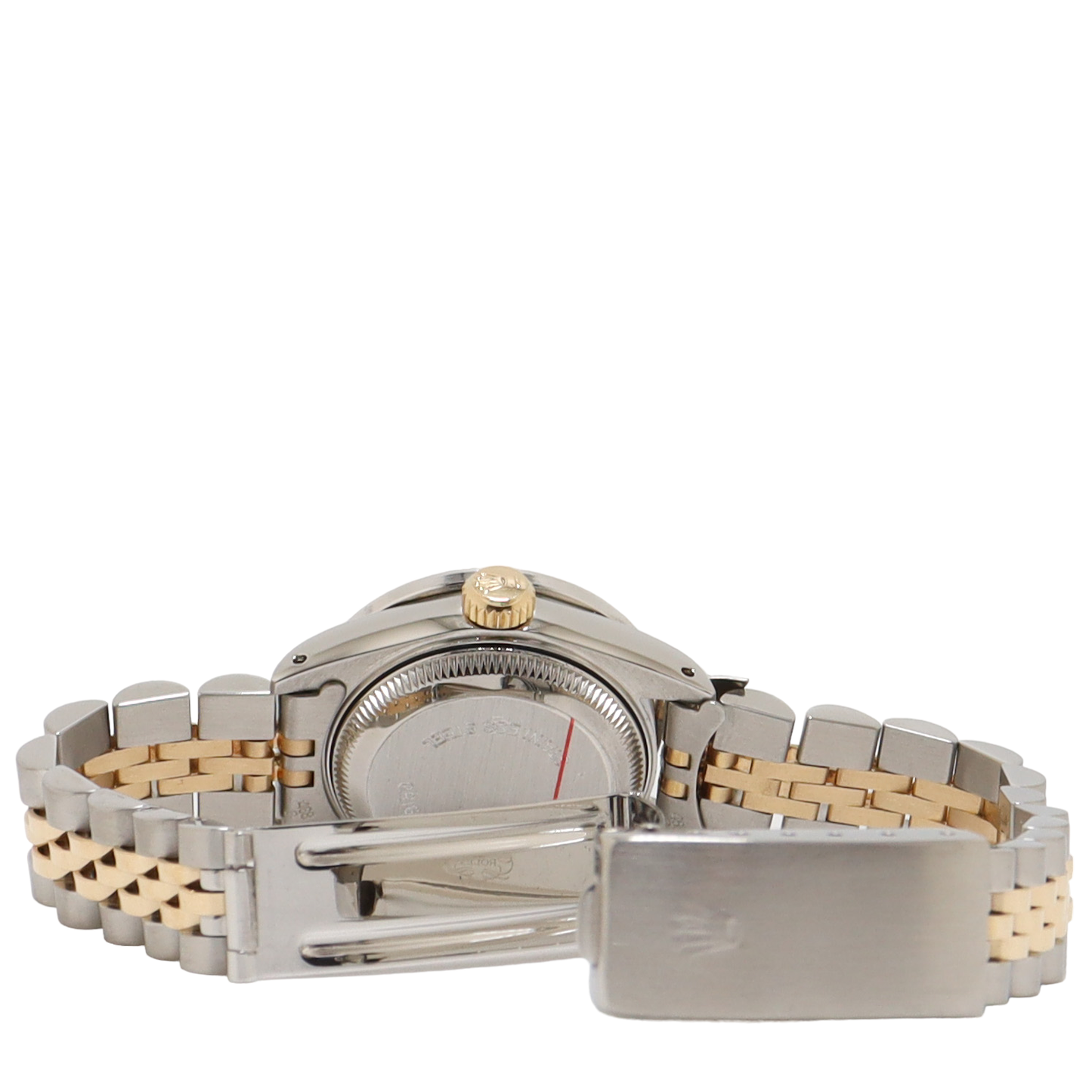 Rolex Datejust Two Tone Yellow Gold & Steel 26mm Custom White MOP Diamond Dial Watch Reference#: 69173 - Happy Jewelers Fine Jewelry Lifetime Warranty