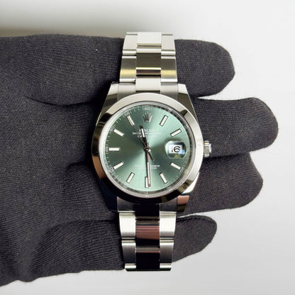 Rolex Datejust 41mm Green Dial Watch Ref# 126300 - Happy Jewelers Fine Jewelry Lifetime Warranty