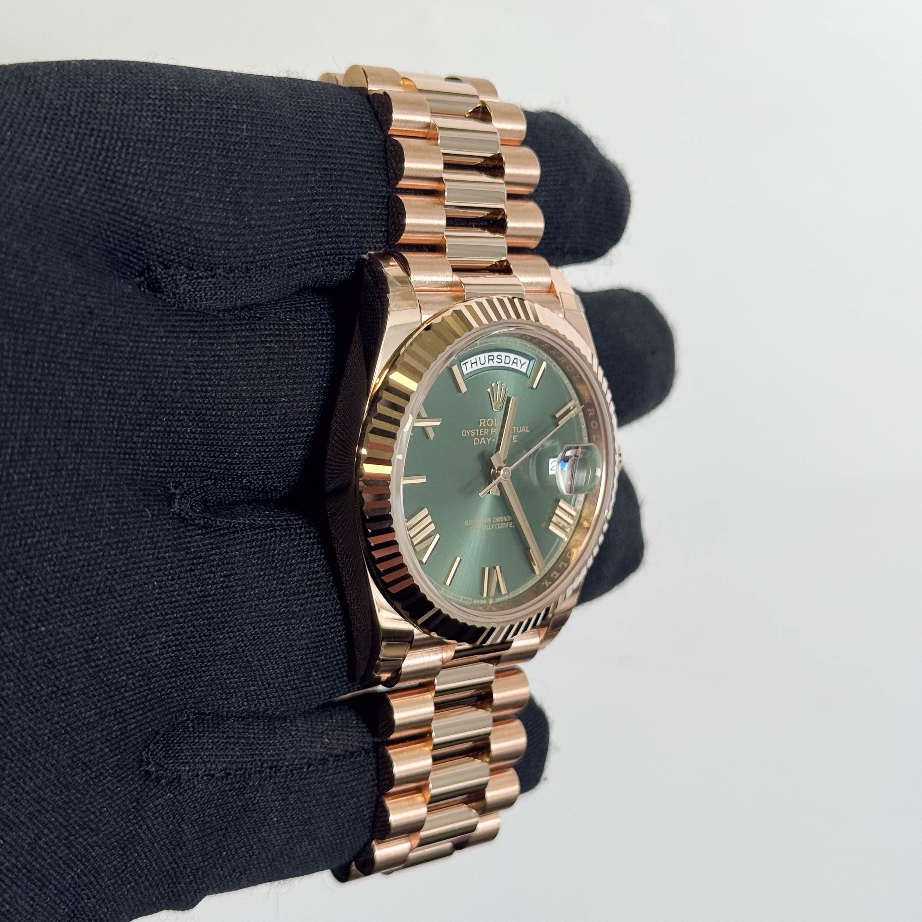 Rolex Day-Date 40mm Olive Dial Watch Ref# 228235 - Happy Jewelers Fine Jewelry Lifetime Warranty