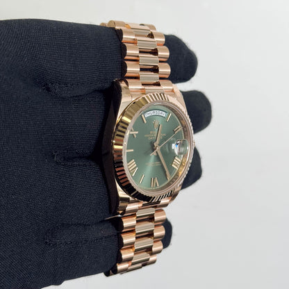 Rolex Day-Date 40mm Olive Dial Watch Ref# 228235 - Happy Jewelers Fine Jewelry Lifetime Warranty