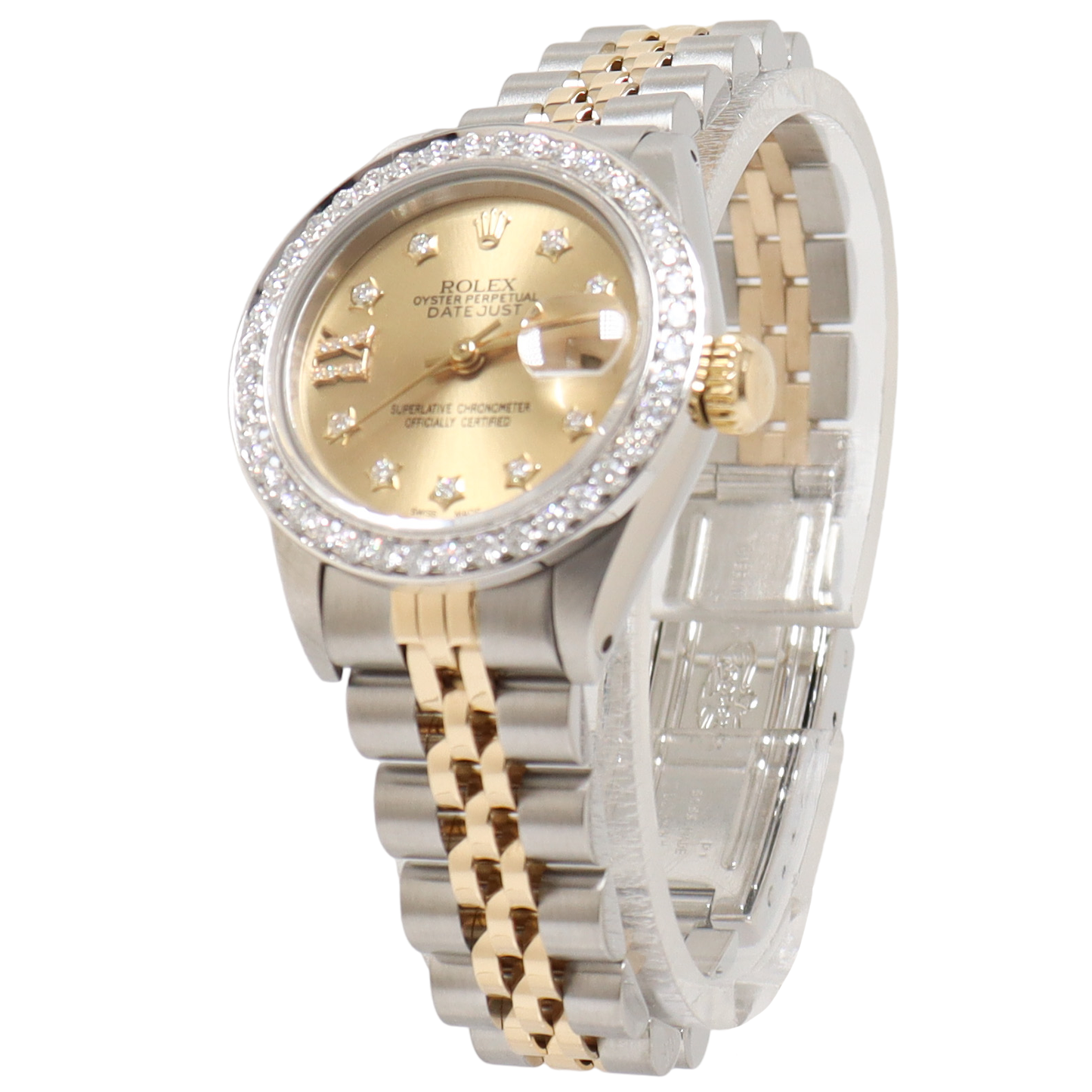 Rolex Datejust Steel & Yellow Gold 26mm Champagne Diamond Dial Watch Reference#: 69173 - Happy Jewelers Fine Jewelry Lifetime Warranty