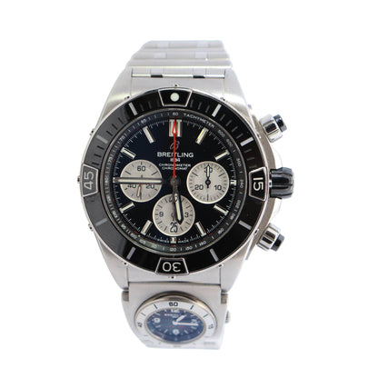 Breitling Super Chronomat 44mm Black Dial Watch Ref# AB0136 - Happy Jewelers Fine Jewelry Lifetime Warranty