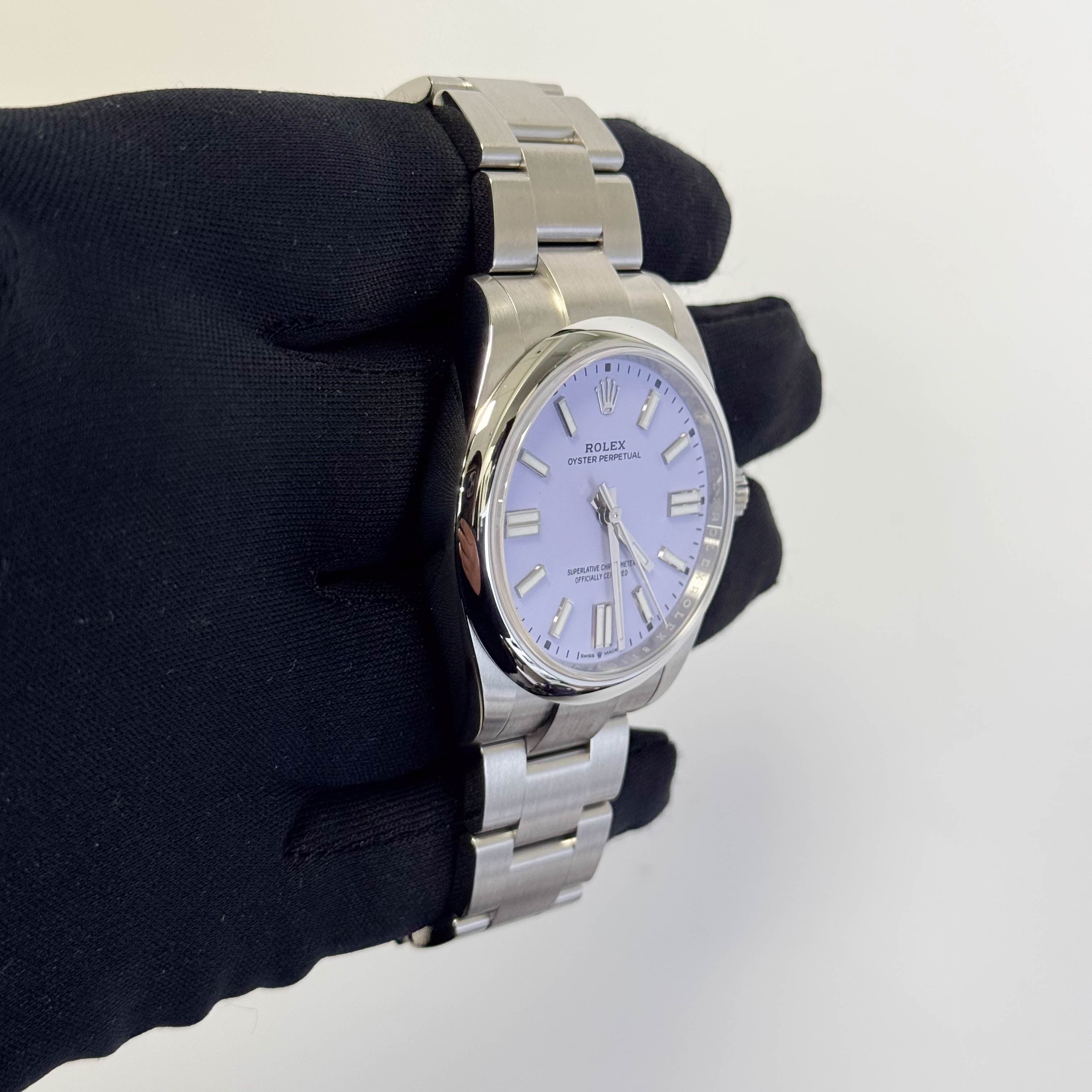 Rolex Oyster Perpetual 41mm Lilac Dial Watch Ref# 134300 - Happy Jewelers Fine Jewelry Lifetime Warranty