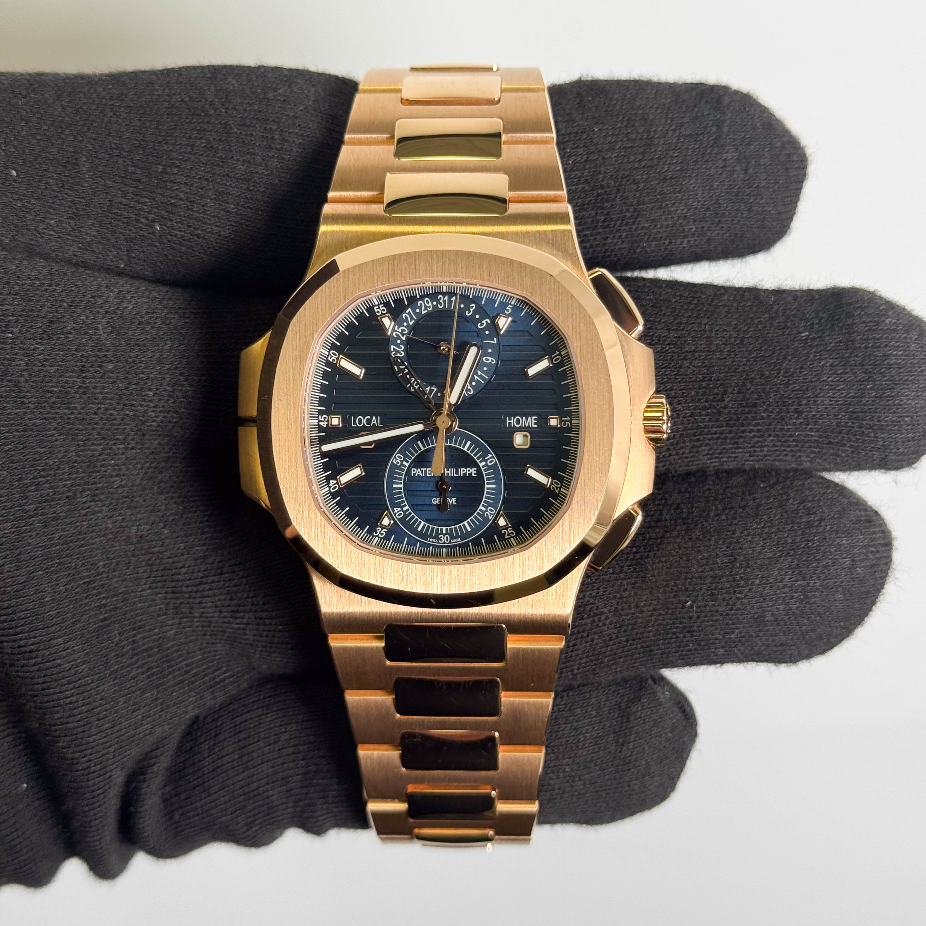 Patek Philippe Nautilus 40.5mm Blue Stick Dial Watch Ref# 5990/1R-001