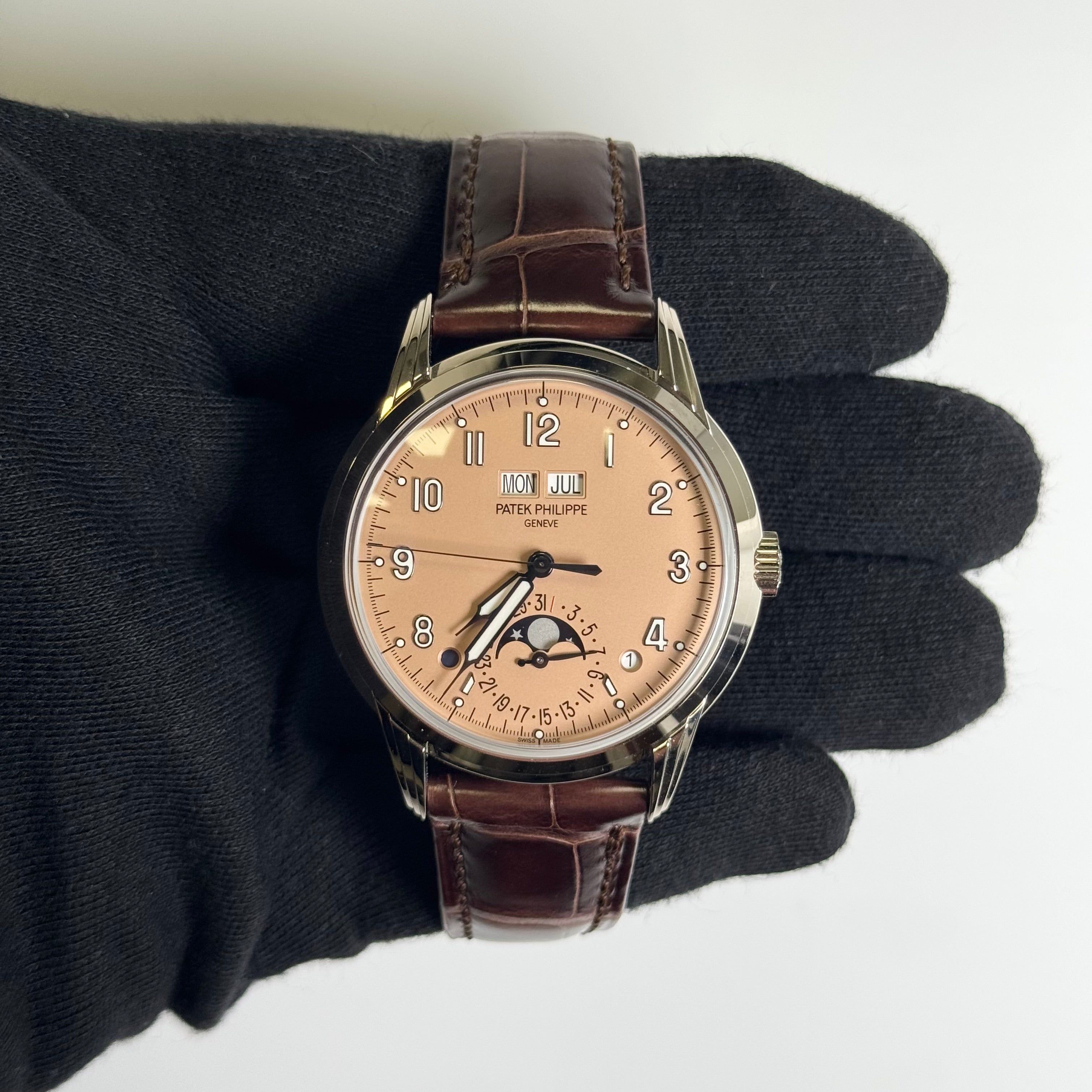 Patek Philippe Grand Complications 40mm Salmon Dial Watch Ref# 5320G-011 - Happy Jewelers Fine Jewelry Lifetime Warranty