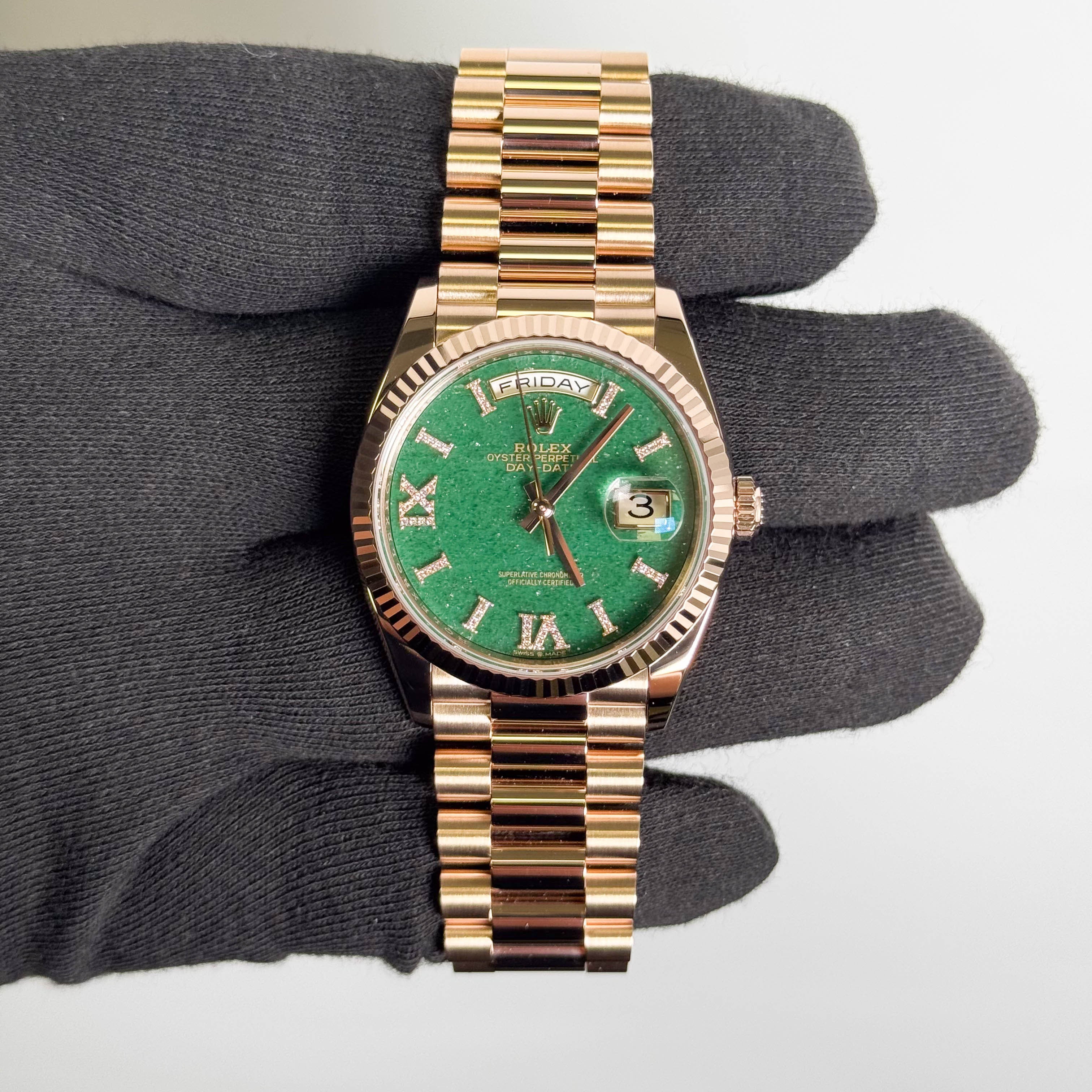 Rolex Day-Date 36mm Green Aventurine Dial Watch Ref# 128235 - Happy Jewelers Fine Jewelry Lifetime Warranty
