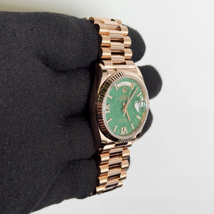 Rolex Day-Date 36mm Green Aventurine Dial Watch Ref# 128235 - Happy Jewelers Fine Jewelry Lifetime Warranty