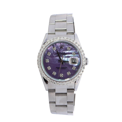 Rolex Datejust 36mm Custom Mop Dial Watch Ref# 16220 - Happy Jewelers Fine Jewelry Lifetime Warranty