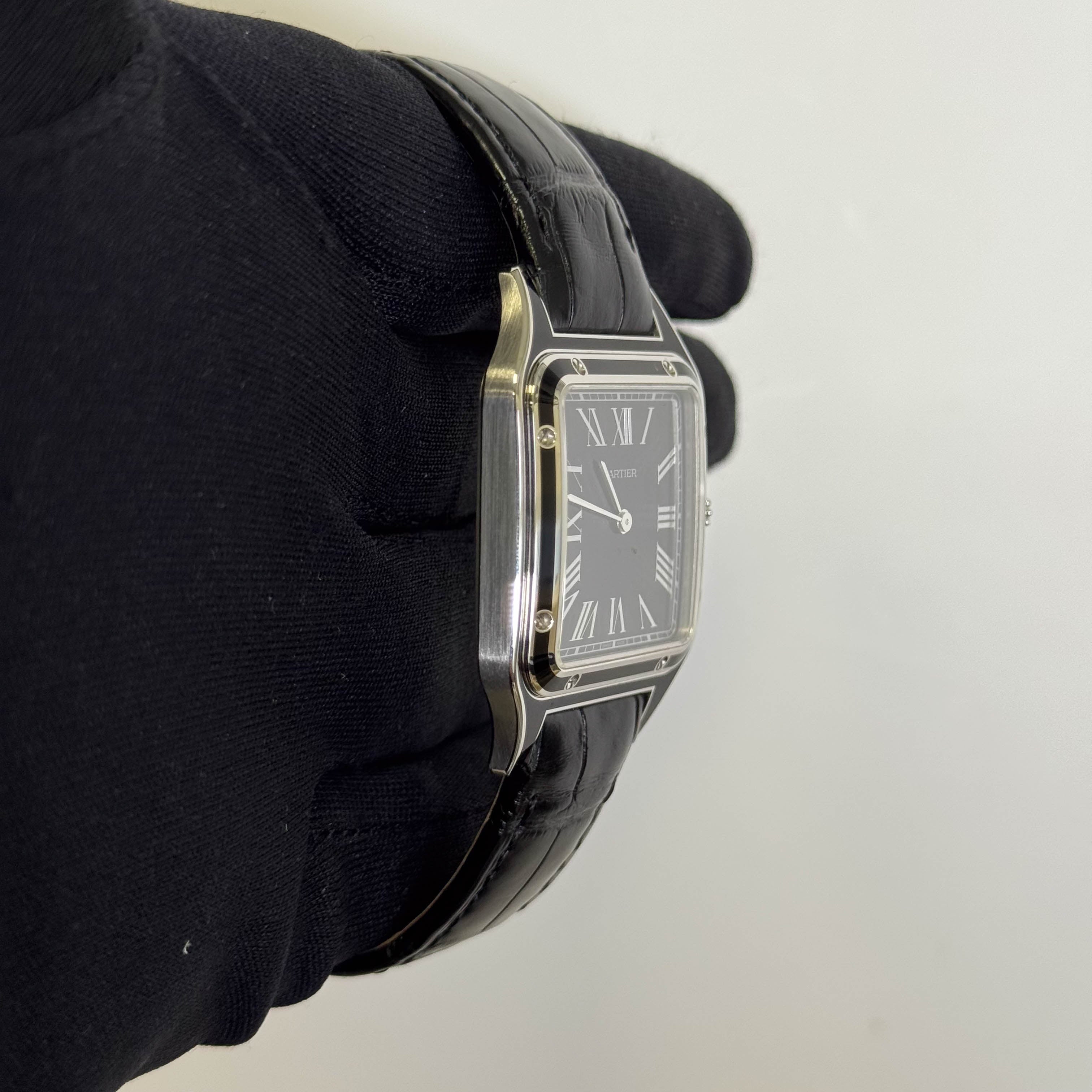 Cartier Santos Dumont Tank 31.5mm Black Dial Watch Ref# WSSA0046