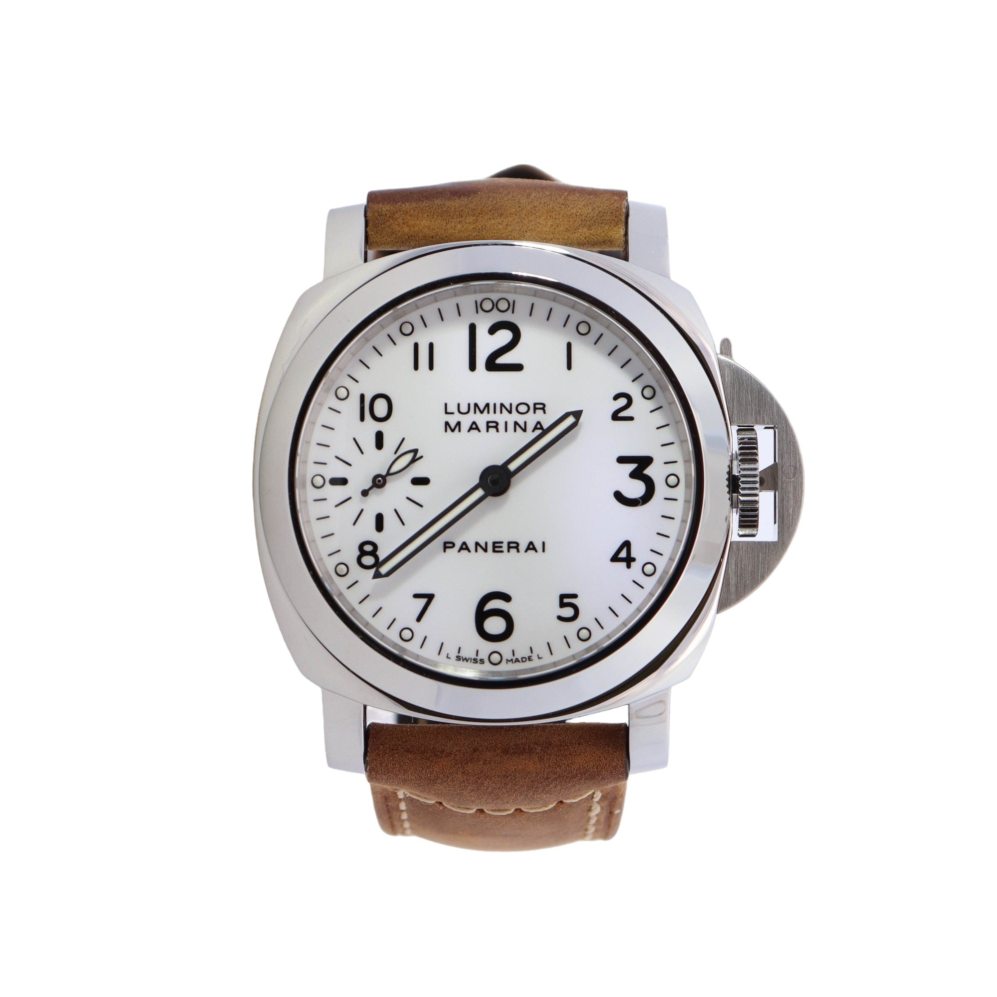 Panerai Luminor 44mm White Dial Watch Ref# PAM00602 - Happy Jewelers Fine Jewelry Lifetime Warranty