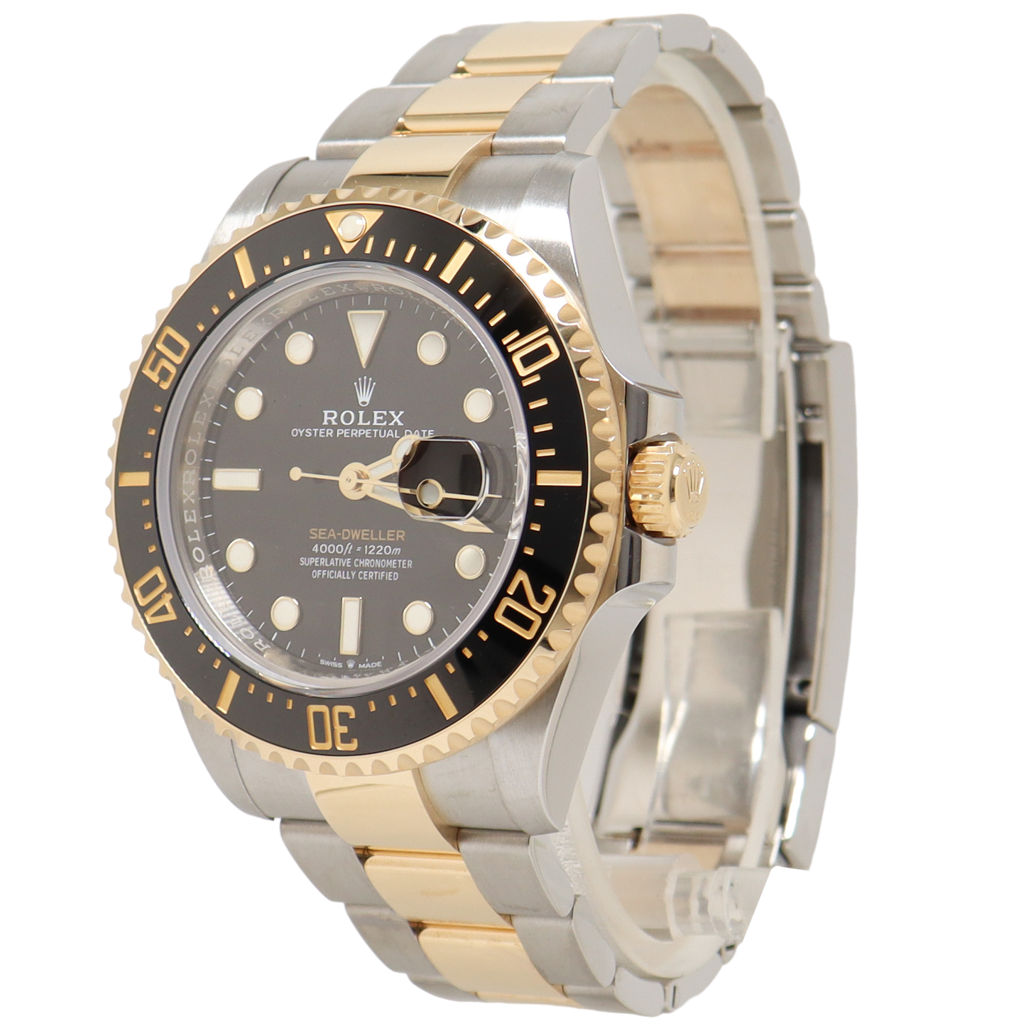 Rolex Sea Dweller Two Tone Stainless Steel & Yellow Gold 43mm Black Dot Dial Watch Reference#: 126603 - Happy Jewelers Fine Jewelry Lifetime Warranty