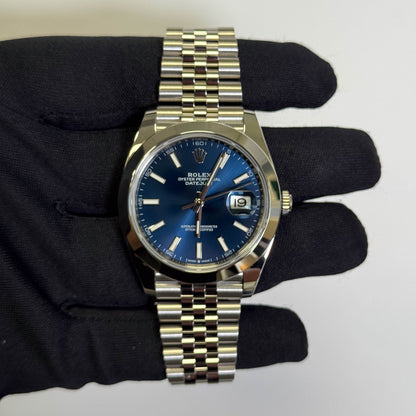 Rolex Datejust 41mm Blue Dial Watch Ref# 126300 - Happy Jewelers Fine Jewelry Lifetime Warranty