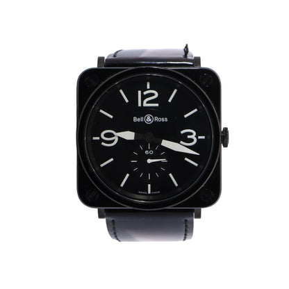Bell & Ross BR-S Quartz 39mm Black Dial Watch Ref# BRS BLK BKPAT - Happy Jewelers Fine Jewelry Lifetime Warranty