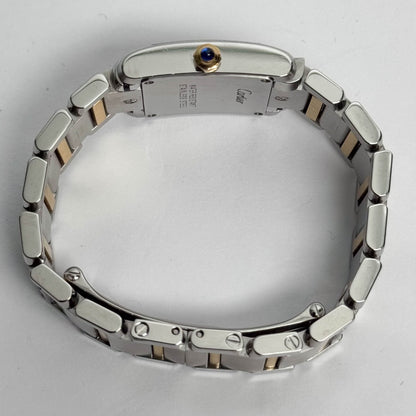 Cartier Tank Two-Tone Yellow Gold & Steel 25x20mm White Dial Watch Ref# W51007Q4
