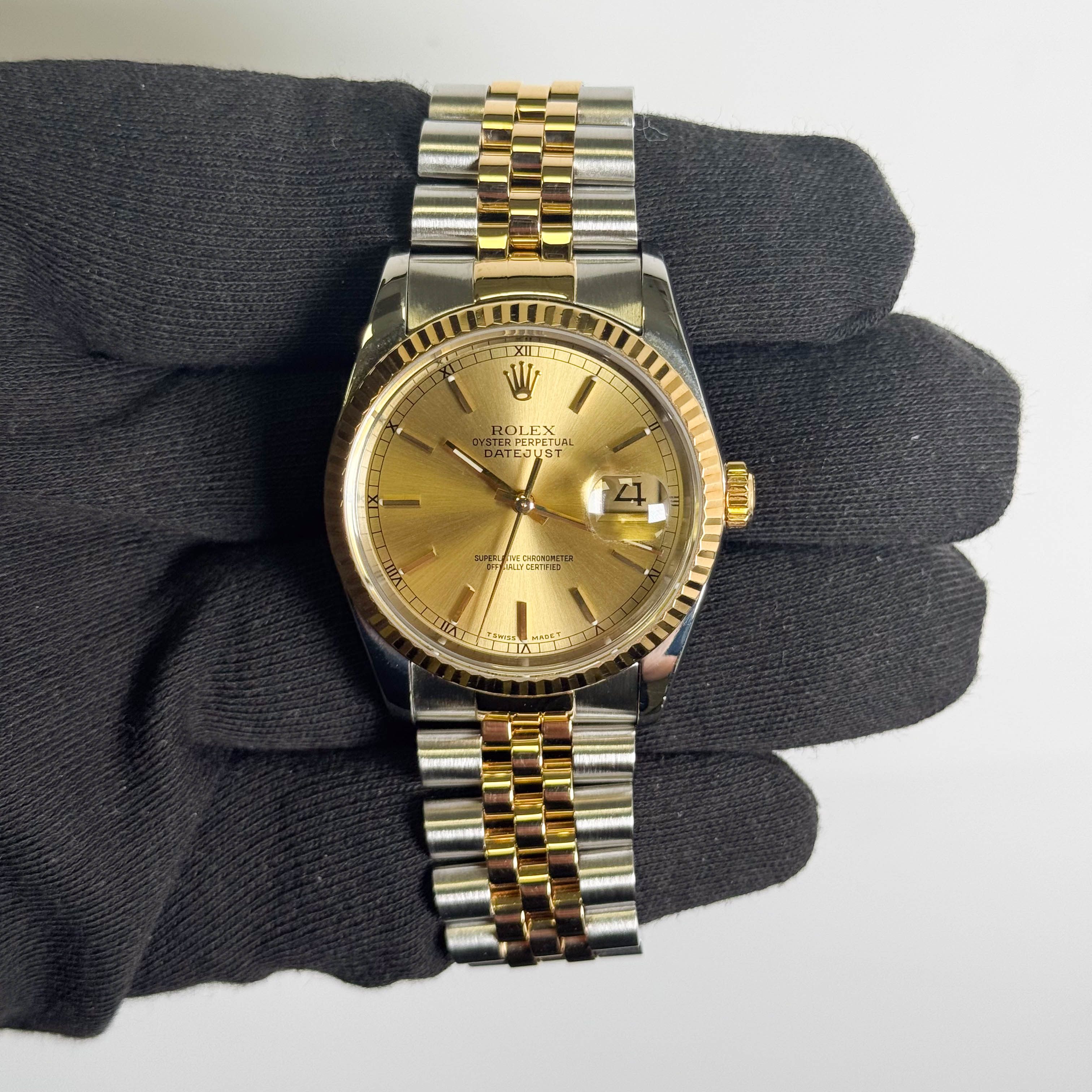 Rolex Datejust 36mm Champagne Dial Watch Ref# 16233