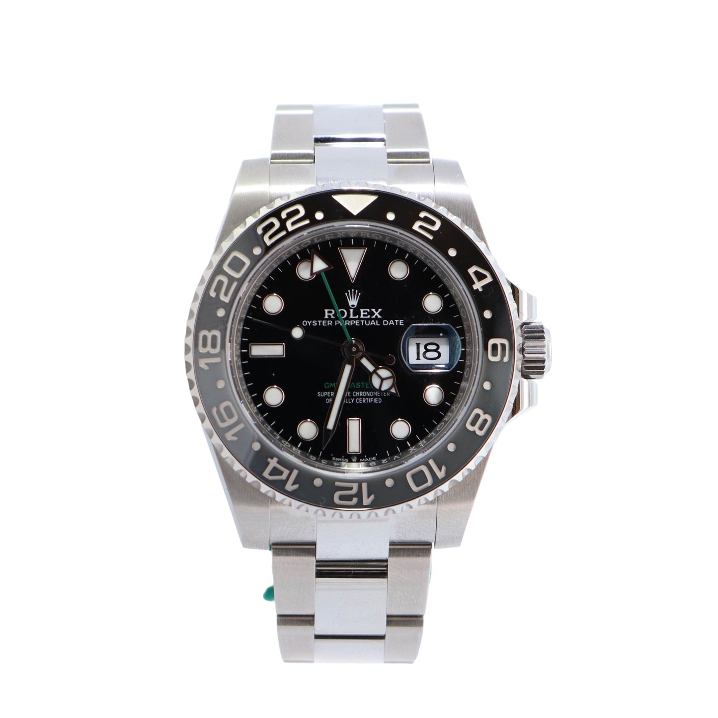 Rolex GMT Master II 40mm Black Dial Watch Ref# 126710GRNR