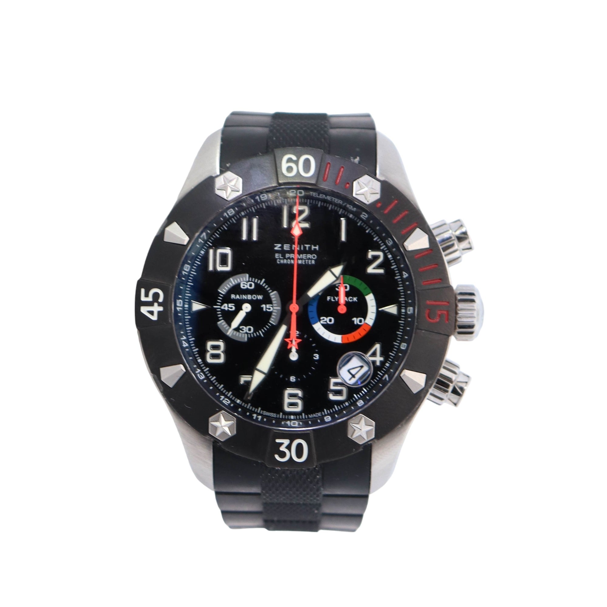 Zenith Defi Chronograph 46mm Black Dial Watch Ref# 03.0527.4000 - Happy Jewelers Fine Jewelry Lifetime Warranty