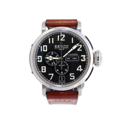 Zenith Pilot Type 48mm Black Dial Watch Ref# 03.2430.4054 - Happy Jewelers Fine Jewelry Lifetime Warranty