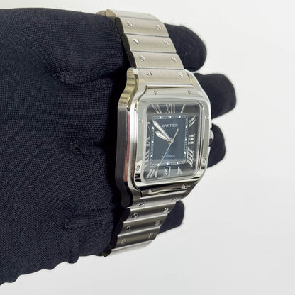 Cartier Santos Stainless Steel 40mm Blue Dial Watch Ref# WSSA0071 - Happy Jewelers Fine Jewelry Lifetime Warranty