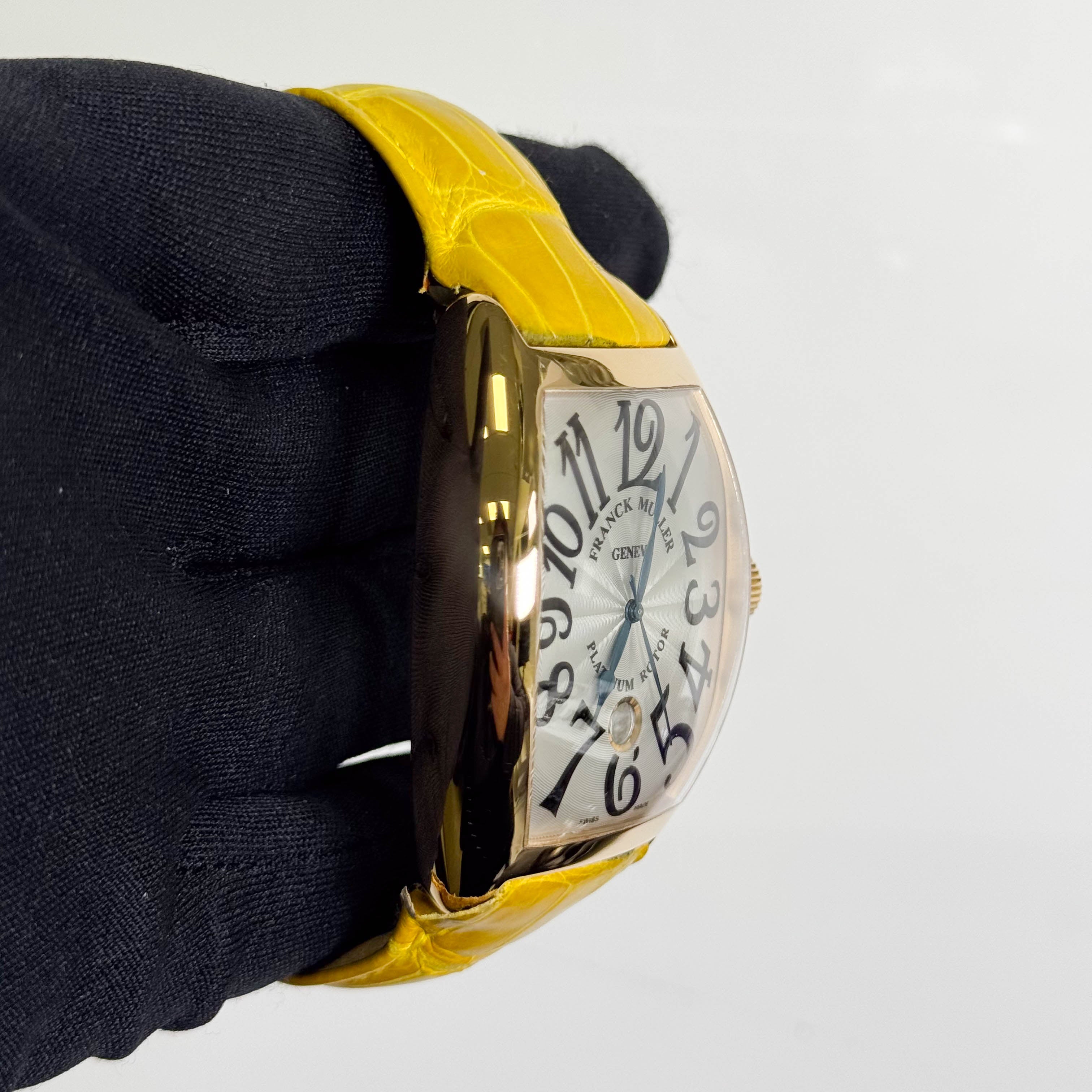 Franck Muller Cintree Curvex Yellow Gold 39mm x 55mm Silver Arabic