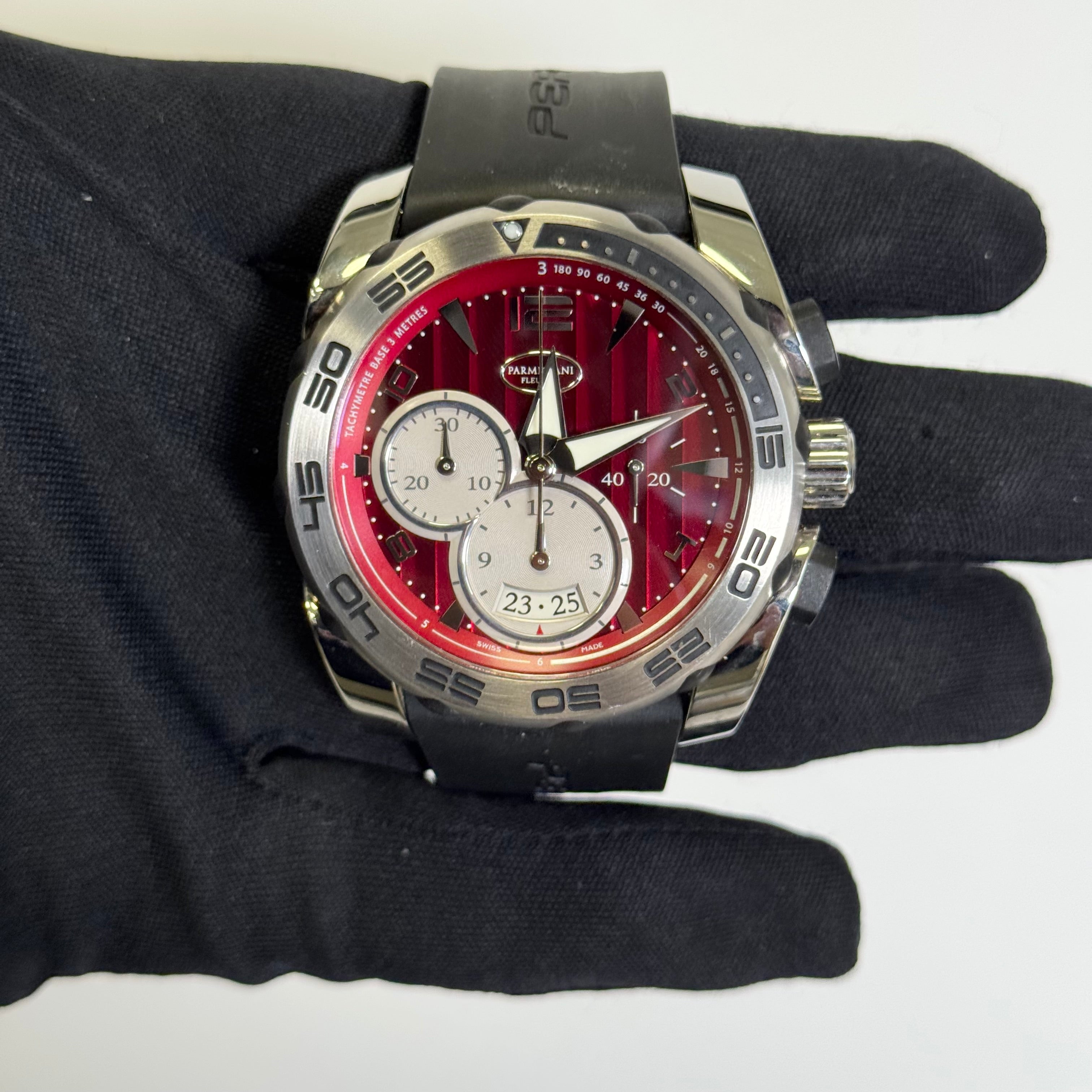 Parmigiani Fleurier Pershing 42mm Red Dial Watch Ref# PFC528-0010900-B00102