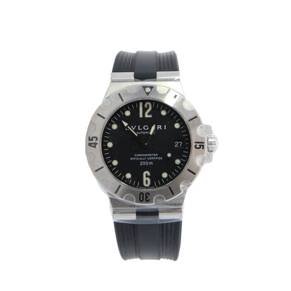 Bvlgari Scuba 38mm Black Dial Watch Ref# SD38S - Happy Jewelers Fine Jewelry Lifetime Warranty