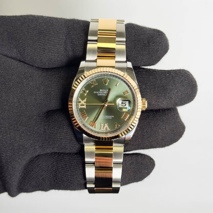 Rolex Datejust 36mm Olive Green Dial Watch Ref# 126233 - Happy Jewelers Fine Jewelry Lifetime Warranty