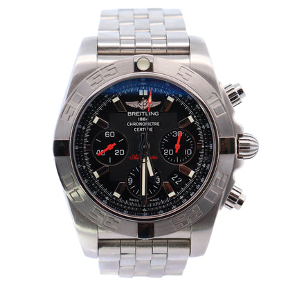 Breitling Chronomat 43mm Black Dial Watch Ref# AB0111 - Happy Jewelers Fine Jewelry Lifetime Warranty