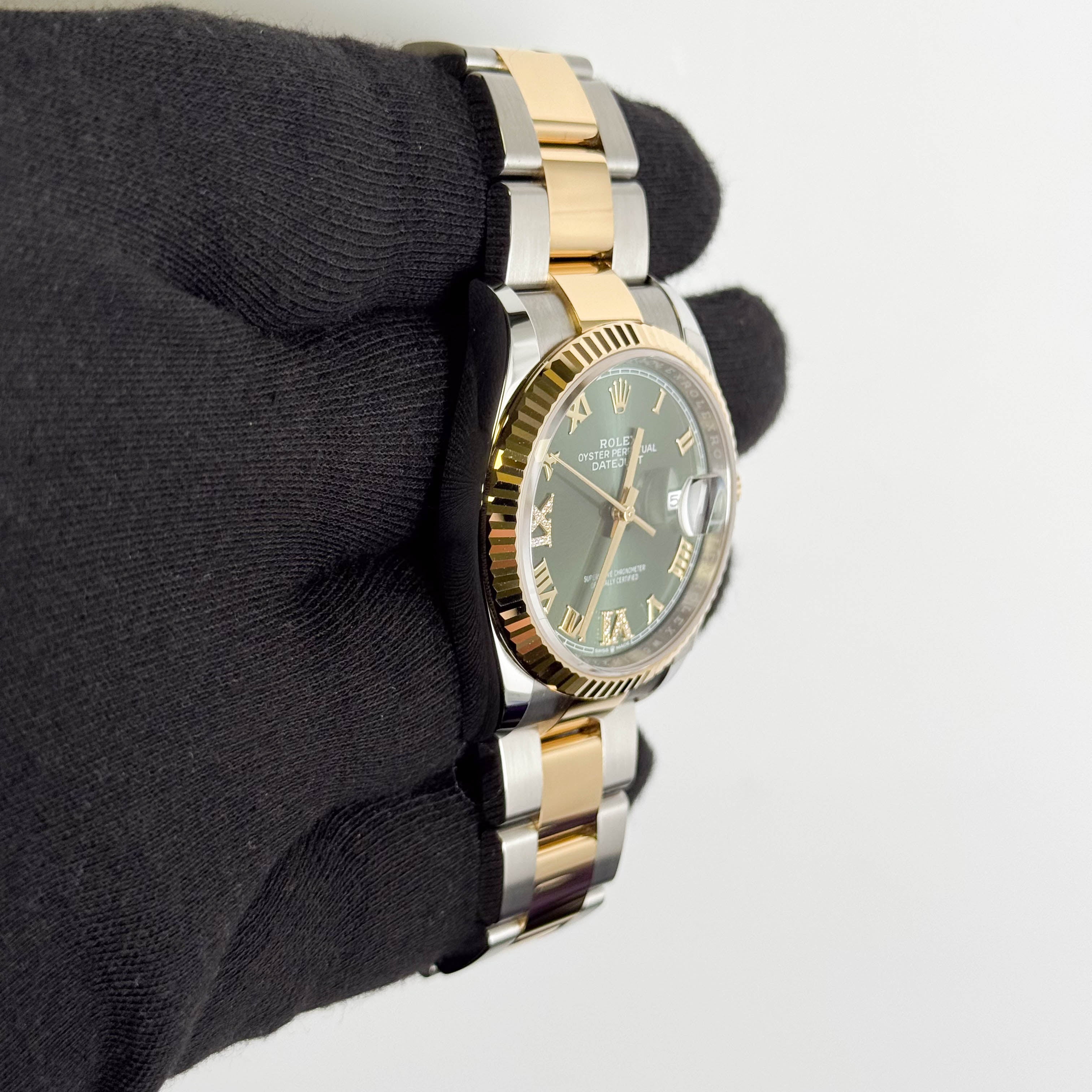 Rolex Datejust 36mm Olive Green Dial Watch Ref# 126233 - Happy Jewelers Fine Jewelry Lifetime Warranty