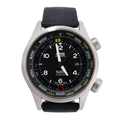 Oris Big Crown 47mm Black Dial Watch Ref# 01 733 7705 4134-SET - Happy Jewelers Fine Jewelry Lifetime Warranty