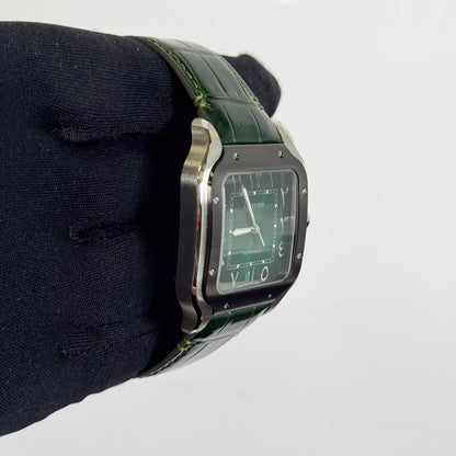 Cartier Santos Stainless Steel 40mm Green Dial Watch Ref# WSSA0055 - Happy Jewelers Fine Jewelry Lifetime Warranty