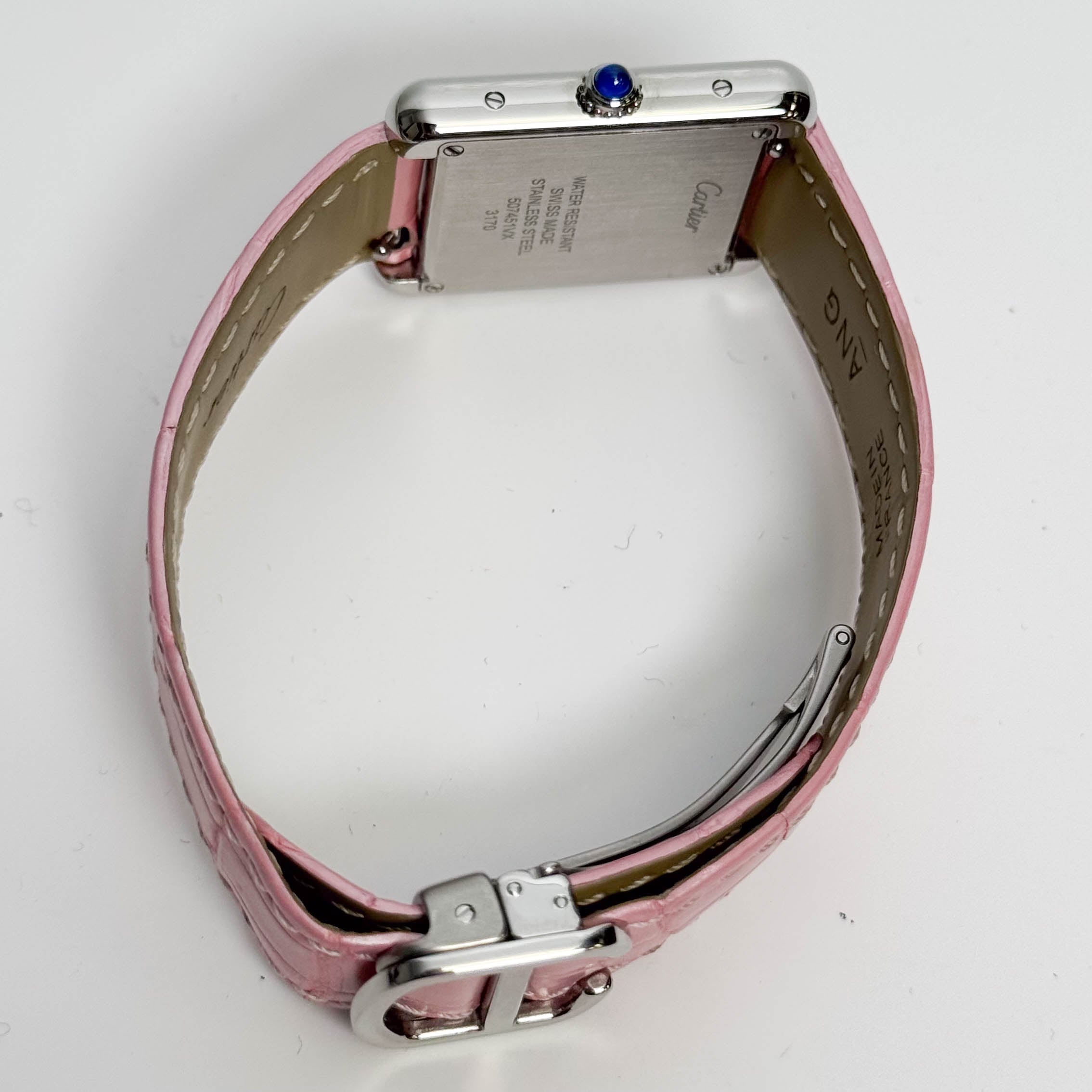 Cartier Tank 31mm Pink Dial Watch Ref# W5200000 - Happy Jewelers Fine Jewelry Lifetime Warranty