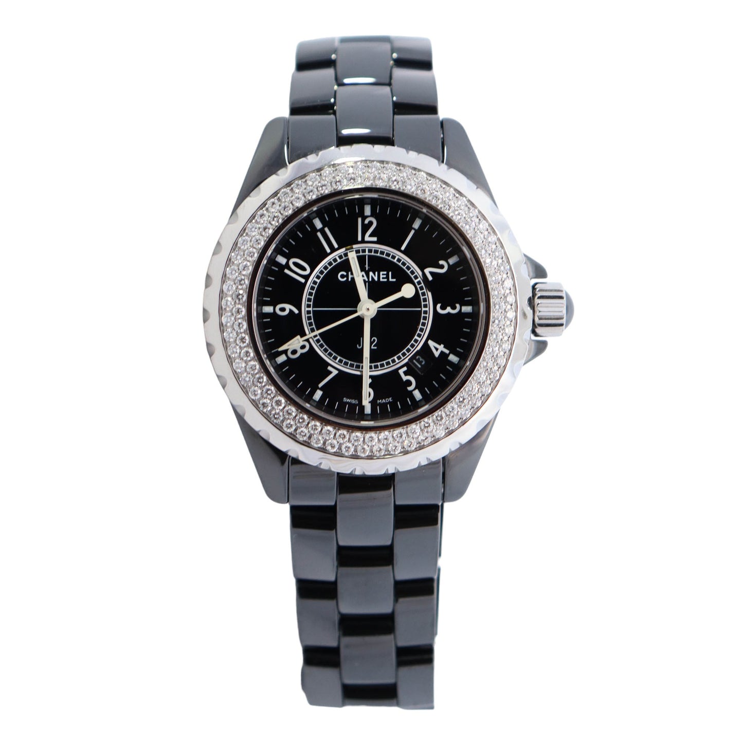 Chanel J12 38mm Black Dial Watch Ref# H0950