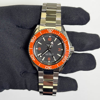 Omega Seamaster Planet Ocean Stainless Steel 42mm Black Stick Dial Watch Ref# 217.30.42.21.01.003 - Happy Jewelers Fine Jewelry Lifetime Warranty
