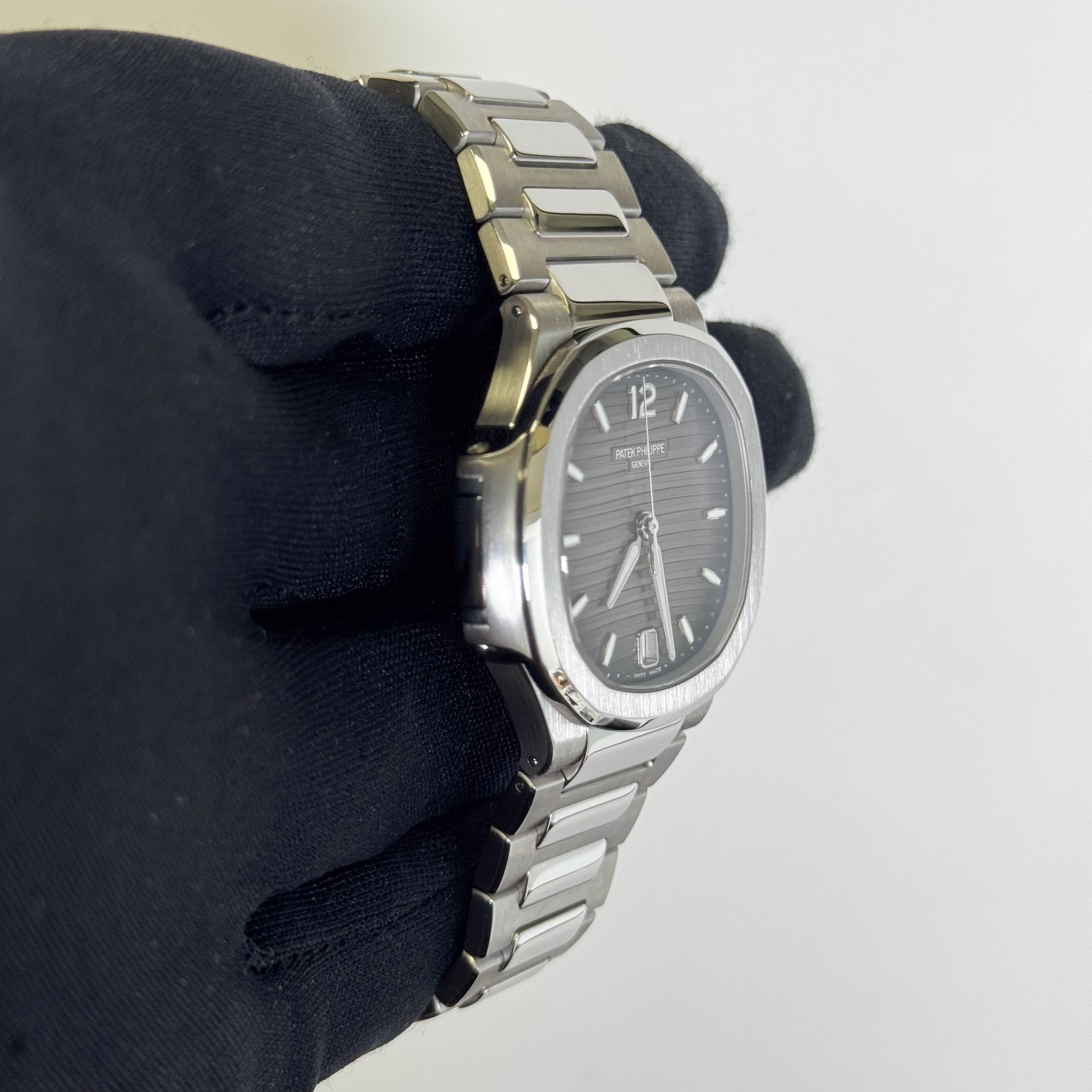 Patek Philippe Nautilus Stainless Steel 35mm Grey Arabic & Stick Dial Watch Reference# 7118/1A-011