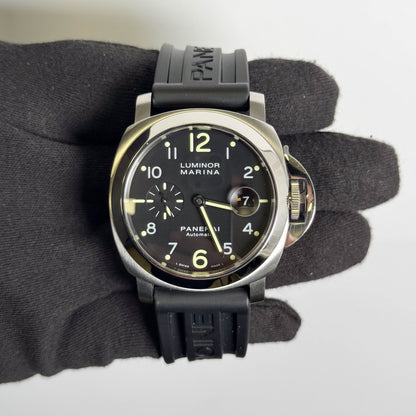 Panerai Luminor Marina Acciaio 44mm Black Dial Watch Ref# PAM00164