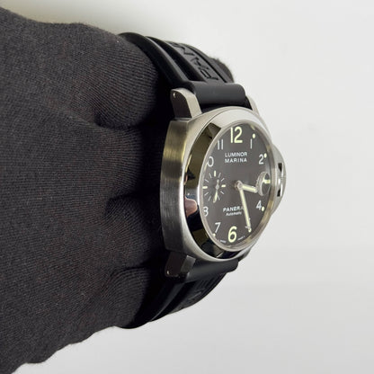 Panerai Luminor Marina Acciaio 44mm Black Dial Watch Ref# PAM00164