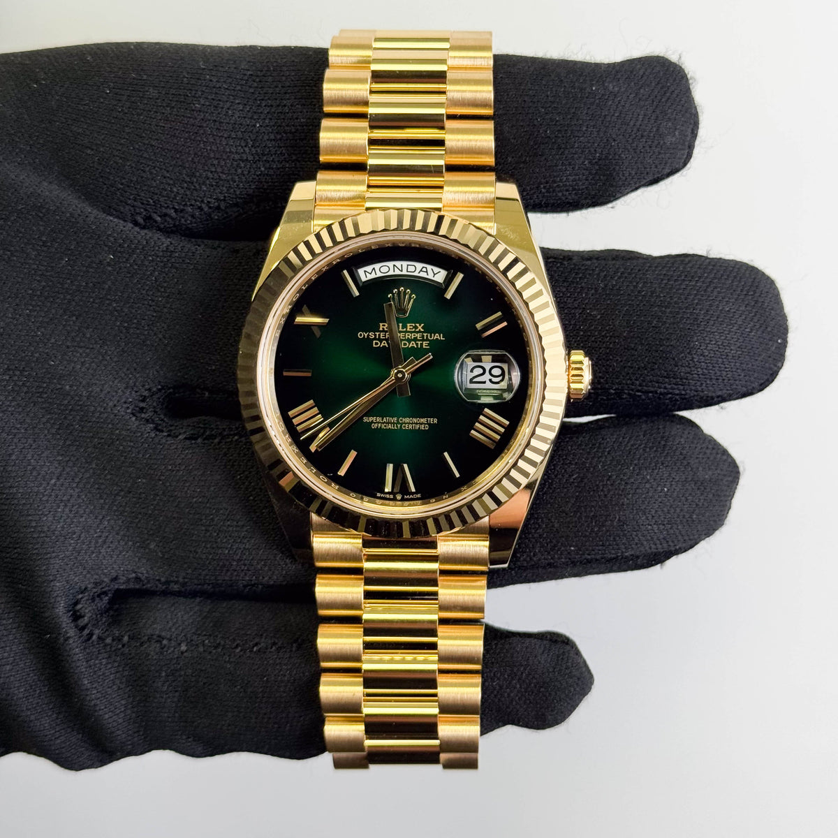 Rolex Day-Date 40mm Ombre Green Dial Ref# 228238