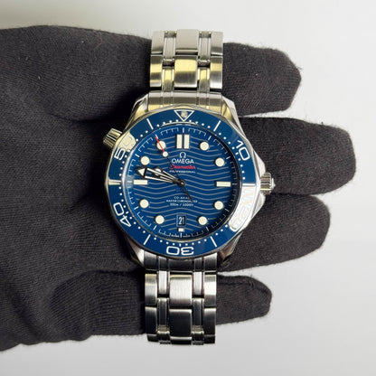 Omega Seamaster 42mm Blue Wave Dial Watch Ref# 210.30.42.20.03.001