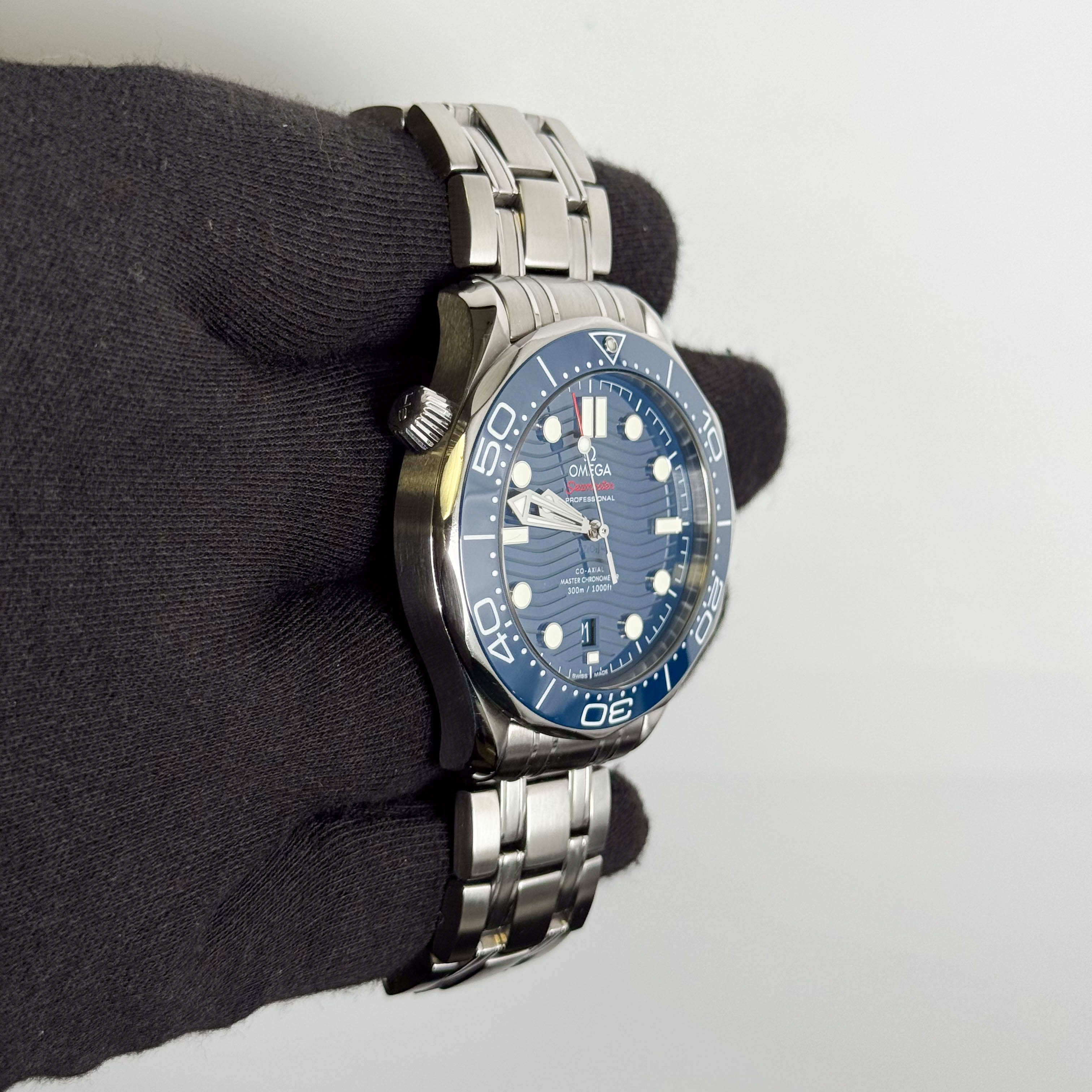 Omega Seamaster 42mm Blue Wave Dial Watch Ref# 210.30.42.20.03.001