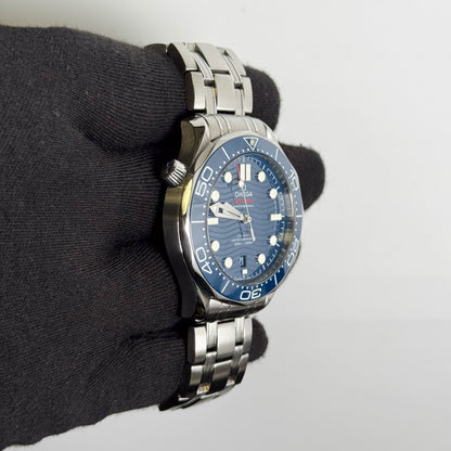Omega Seamaster 42mm Blue Wave Dial Watch Ref# 210.30.42.20.03.001
