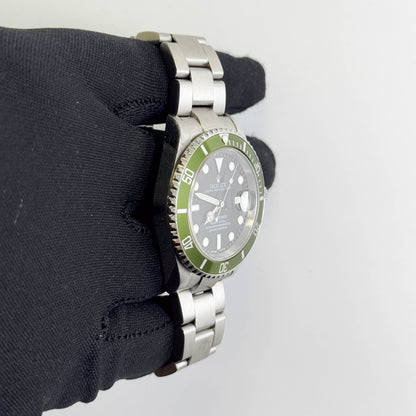 Rolex Submariner "Kermit" 40mm Black Dot Dial Watch Ref# 16610LV
