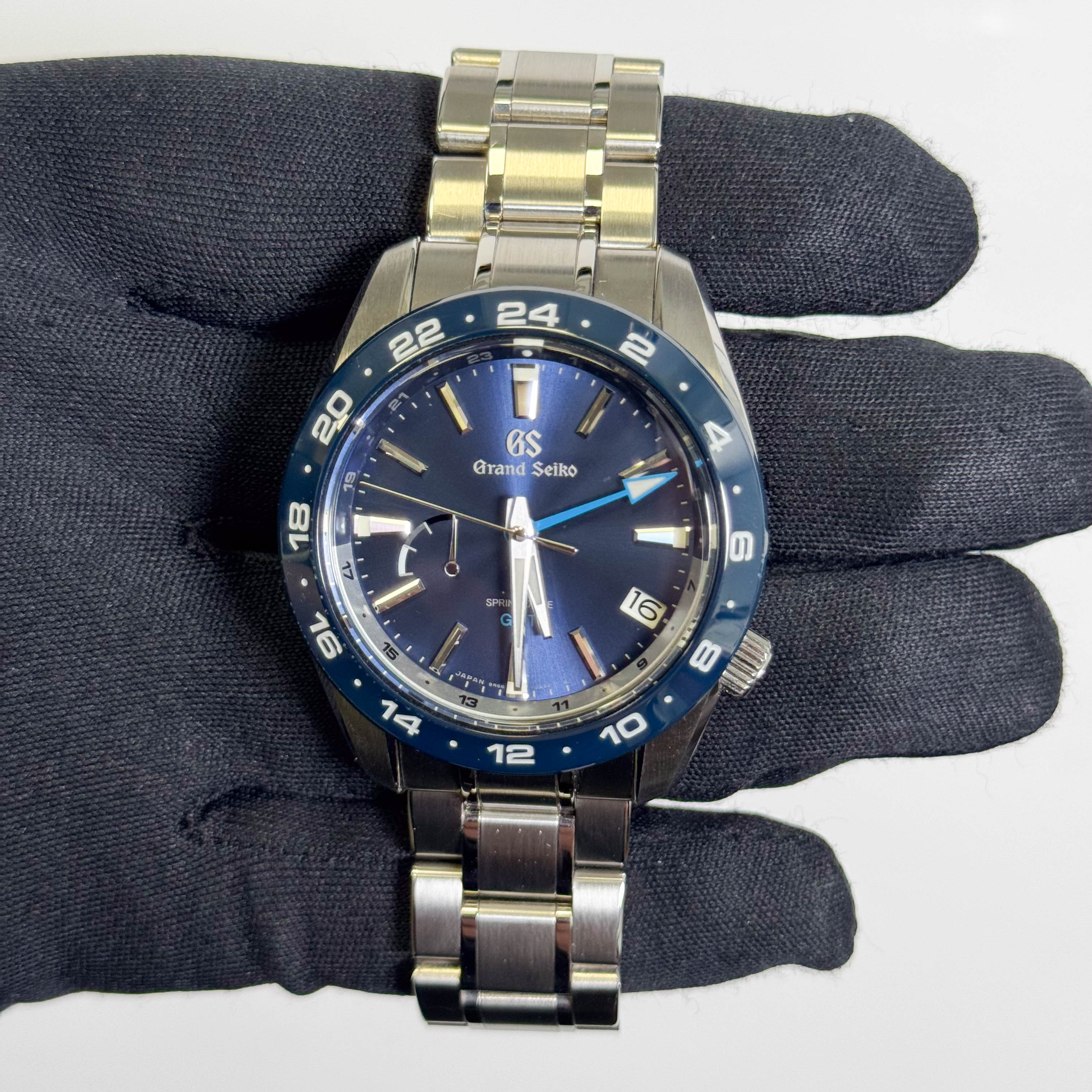 Grand Seiko GMT Stainless Steel 40.5mm Blue Dial Watch Ref# SBGE255 - Happy Jewelers Fine Jewelry Lifetime Warranty