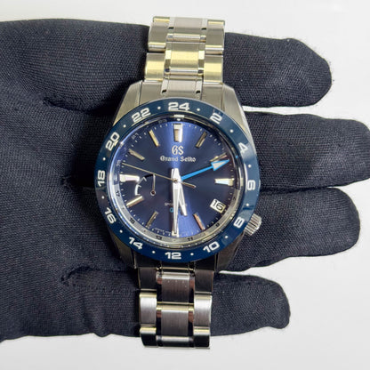 Grand Seiko GMT Stainless Steel 40.5mm Blue Dial Watch Ref# SBGE255 - Happy Jewelers Fine Jewelry Lifetime Warranty