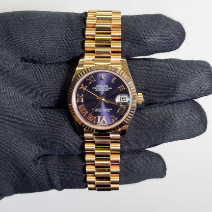 Rolex Datejust 31mm Purple Dial Watch Ref# 278275 - Happy Jewelers Fine Jewelry Lifetime Warranty