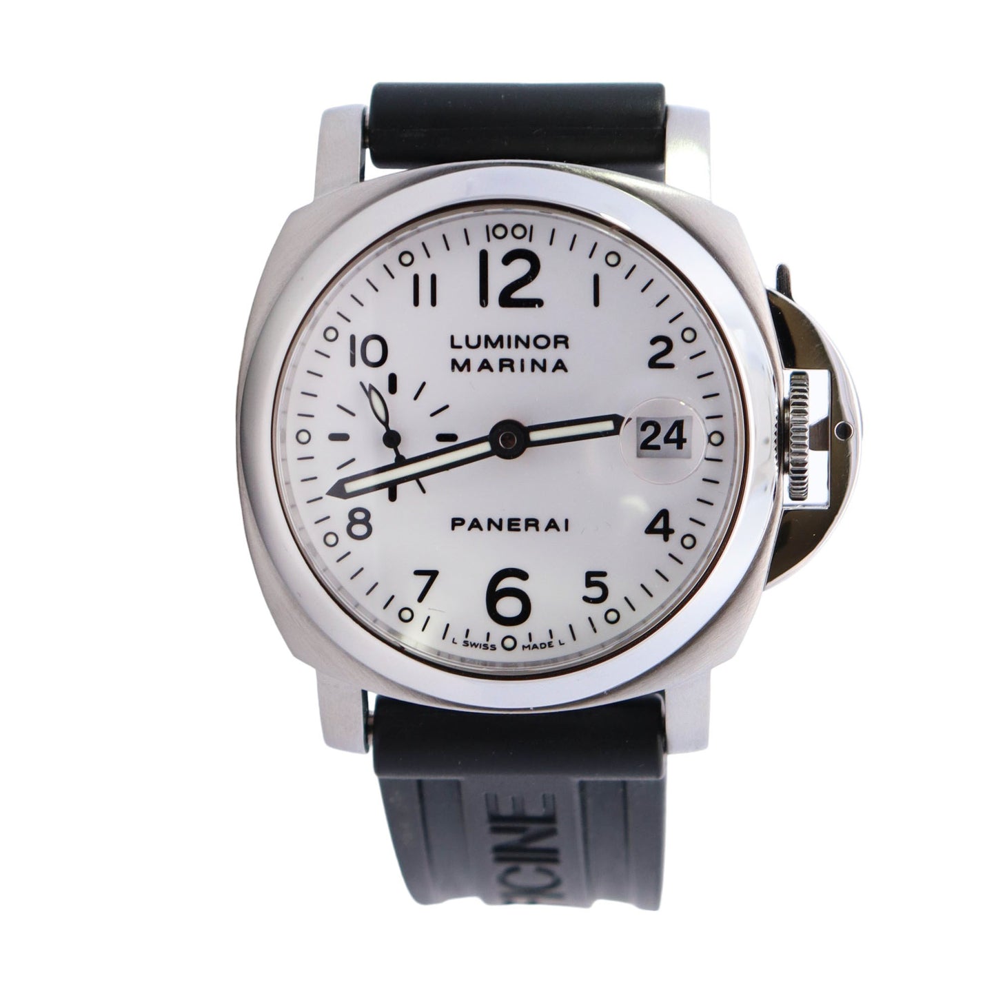 Panerai Luminor 44mm White Dial Watch Ref# PAM00523