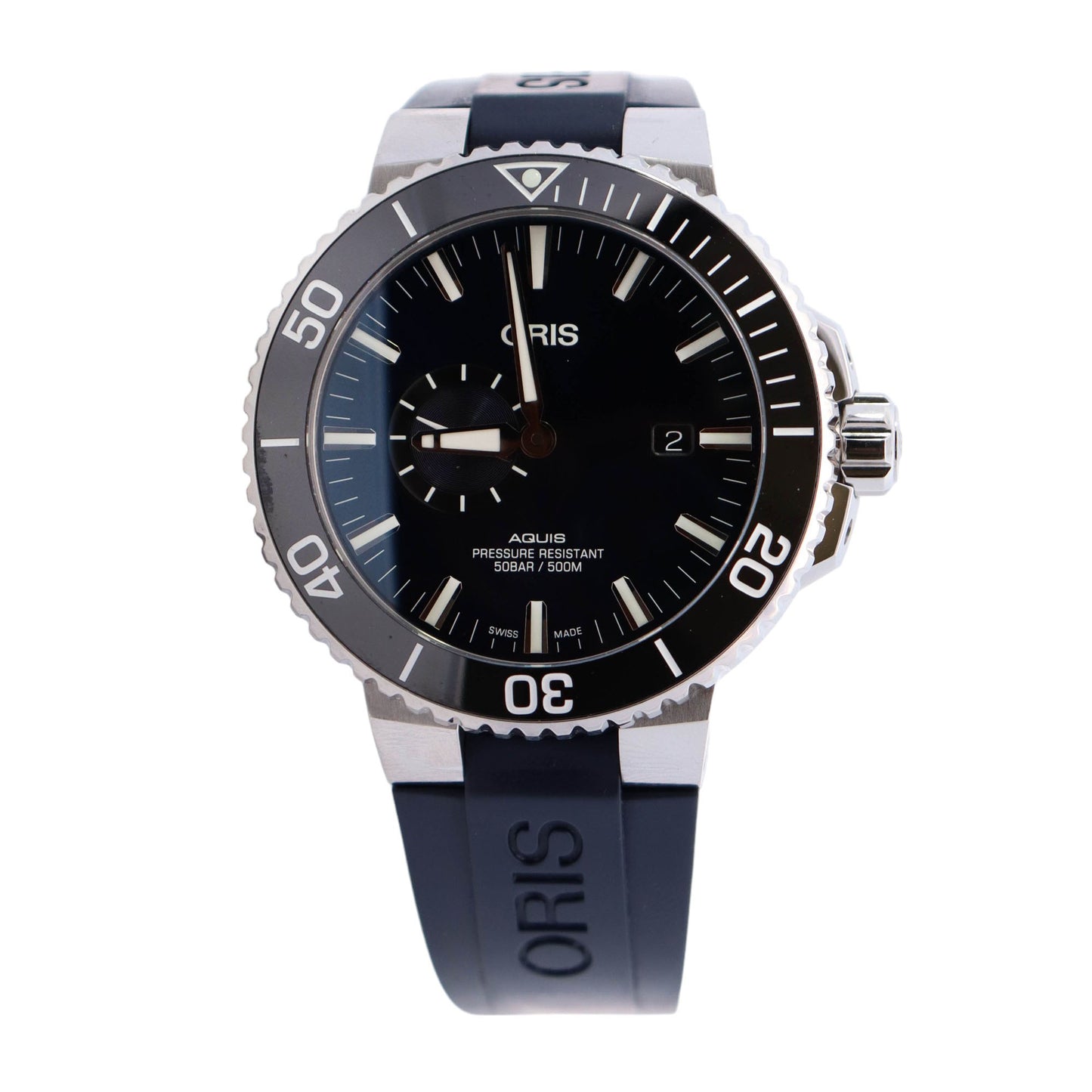 Oris Aquis 45.5mm Blue Dial Watch Ref 01 743 7733 4135 Happy Jewelers