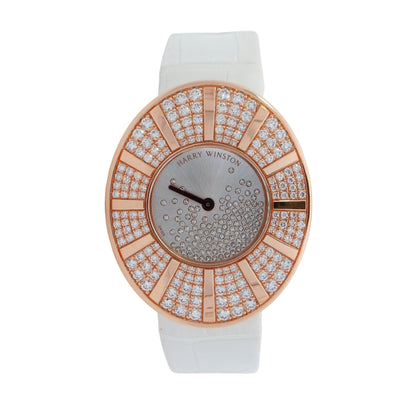 Harry Winston Talk To Me 33mm Silver Dial Watch Ref# TTMQHM33RR007 - Happy Jewelers Fine Jewelry Lifetime Warranty